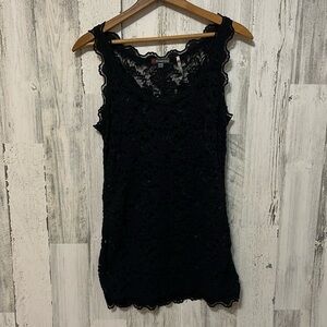 Z3 black all lace stretchy top v neck lace straps night out comfy Eur size 40